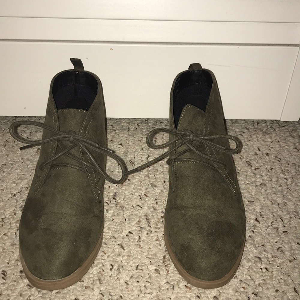 Olive green booties